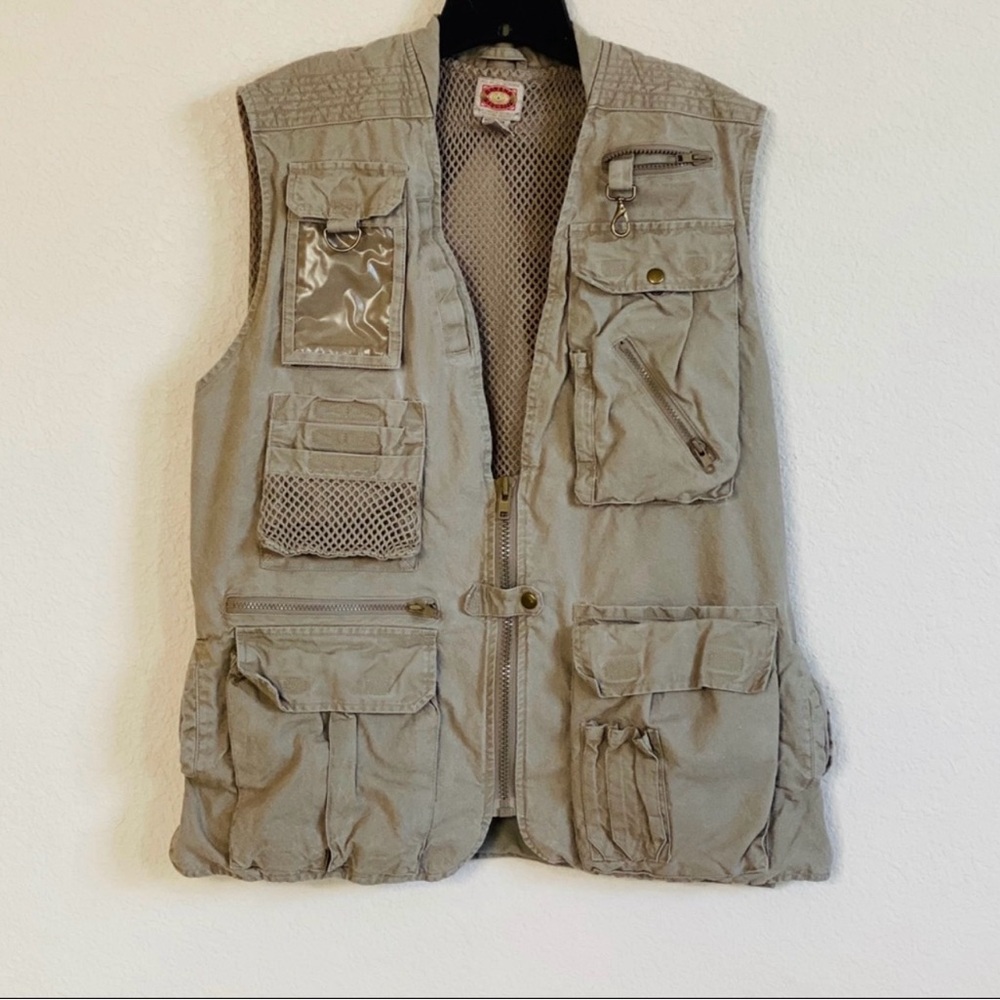 Vintage Banana Republic Safari Utility Vest Sz L - Picture 2 of 8